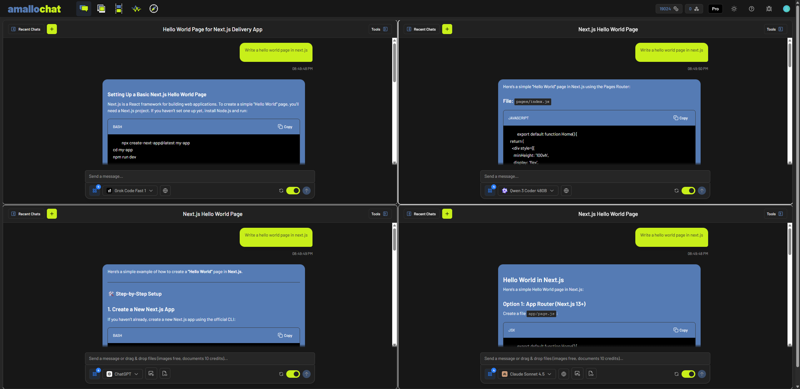 amallo chat feature demonstration